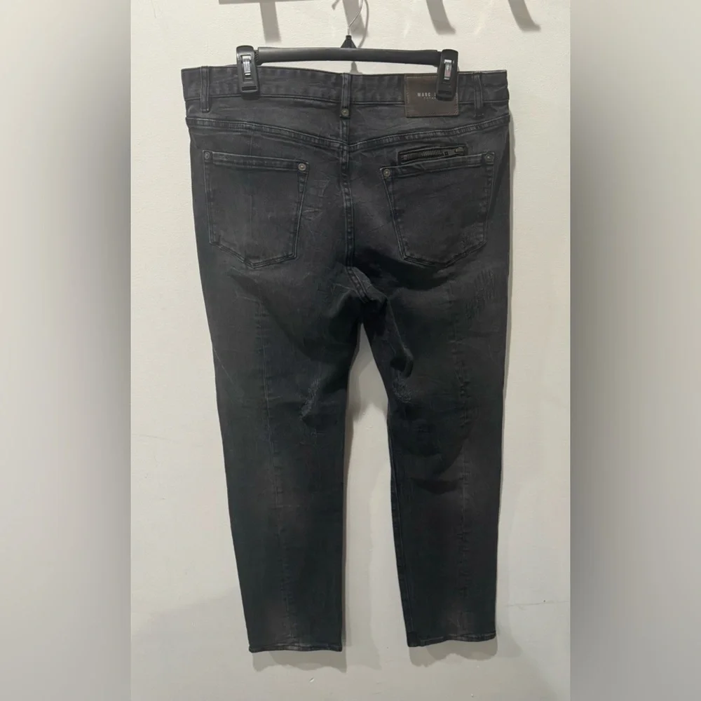 Men's Black Distressed Marc Ecko Jeans Cut & Sew - Picture 9 of 9